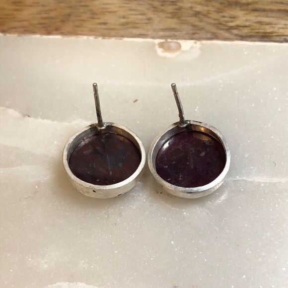 Natural Ruby & Sterling Silver earrings. NEW - Picture 3 of 4